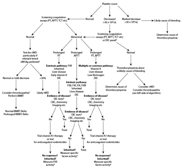 Hemostasis test algorithm